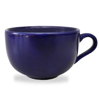 Pote Caneca Sopa Jumbo De Porcelana Azul Marinho 440ml