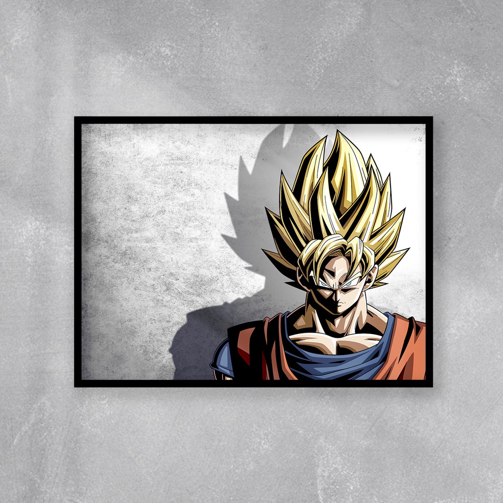 Quadro Dragon Ball goku super sayajin 5 Peças Para Sala