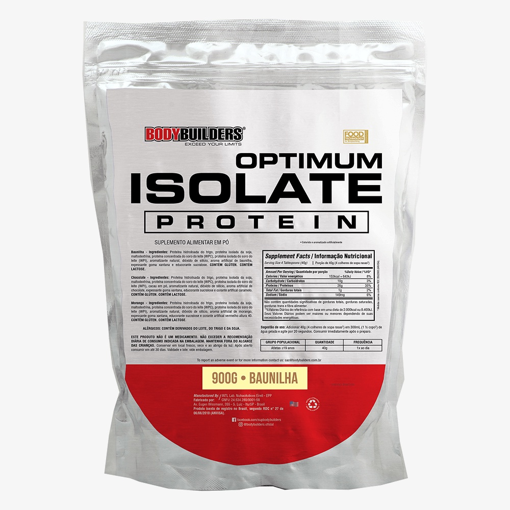 Whey Protein Isolado - Optimum Isolate Protein Refil 900g - Bodybuilders Suplemento em Pó para Definição e Performance