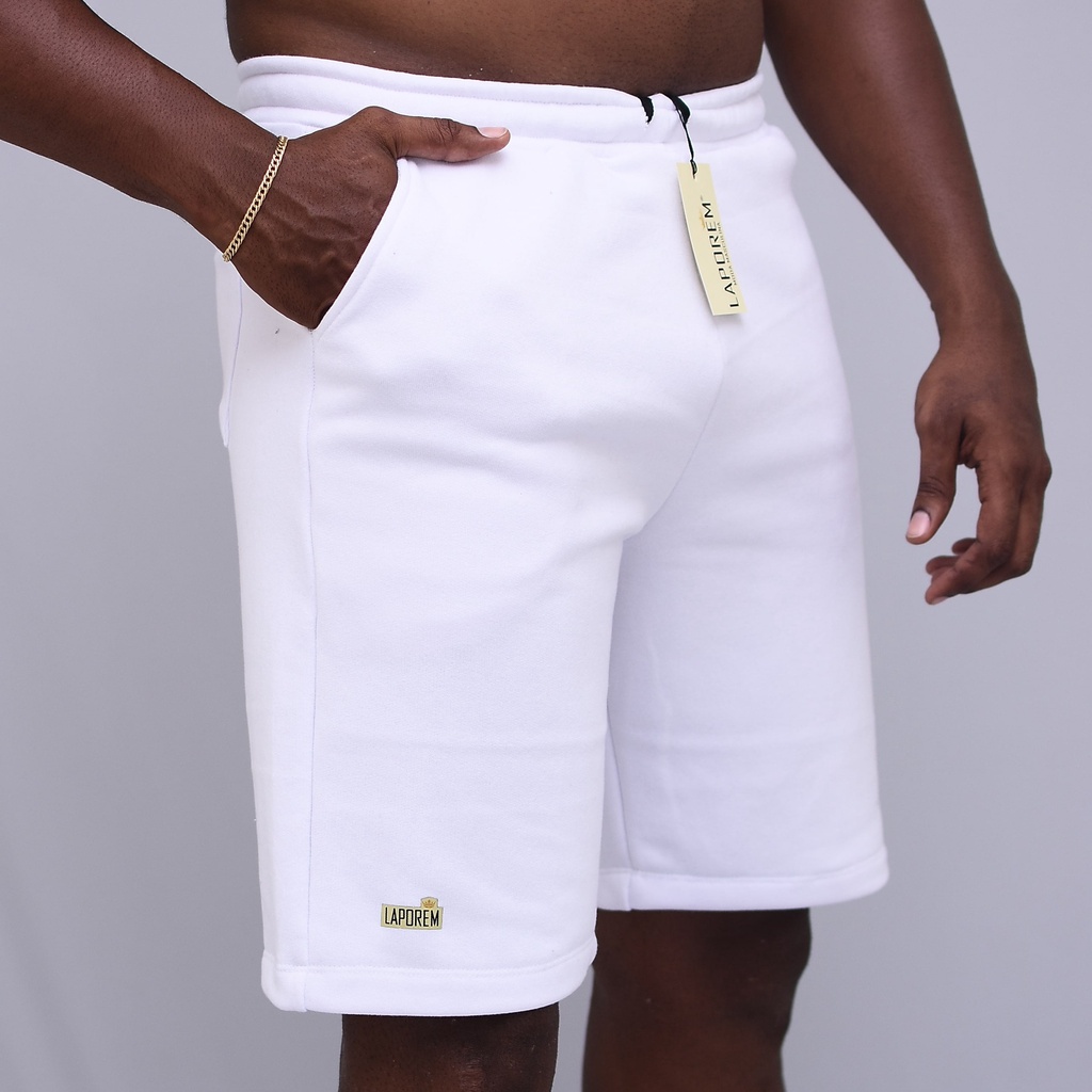 Short moletom hot sale branco masculino