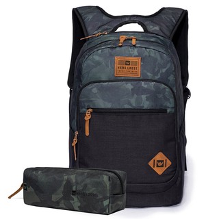 Kit Mochila + Estojo Escolar Camuflado Hang Loose Original