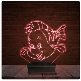 Abajur Luminária Acrílico Led - Disney Pequena Sereia 02