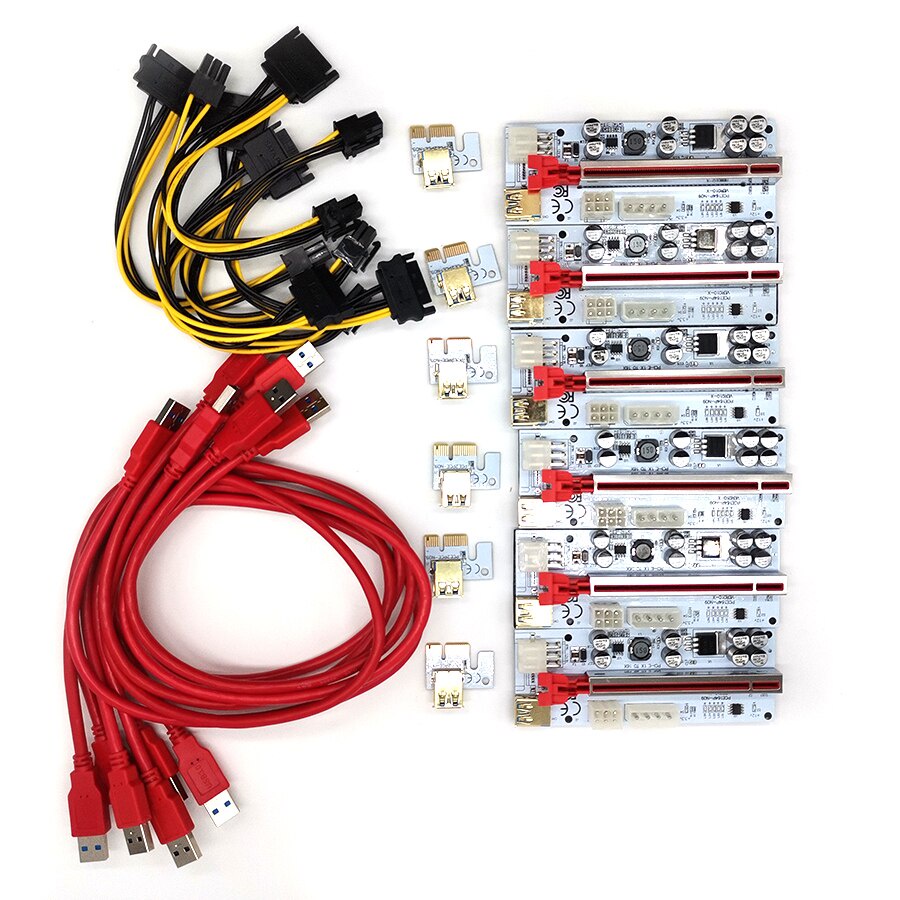 6 Pcs PCIE Riser 010 010X VER010 010S Mais USB 3.0 PCI E Express Cabo ...