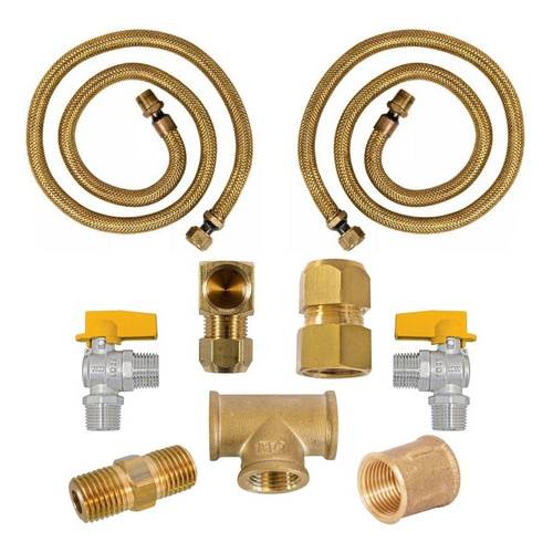 Kit Instalação Cooktop E Forno com 2 Mangueira de 1,20m para Gas