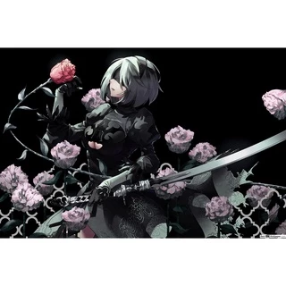 Mousepad Gamer Personalizado em Neoprene Nier: Automata (58cm x 30cm x 3mm)