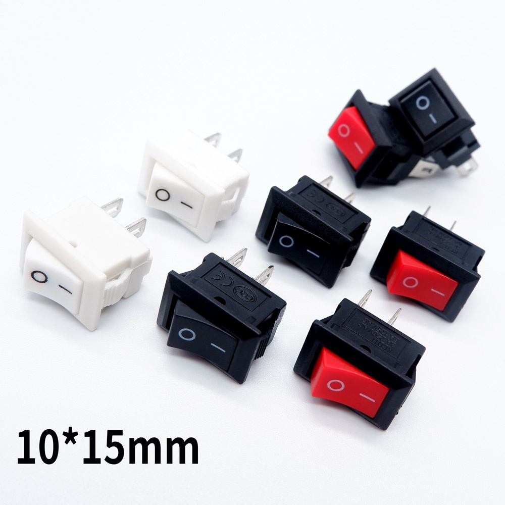 10pcs 15×10mm Copper Feet 2 PIN Kcd11 G130 Rocker Switch SPST Snap-in ON/Off Switch 3A/250V