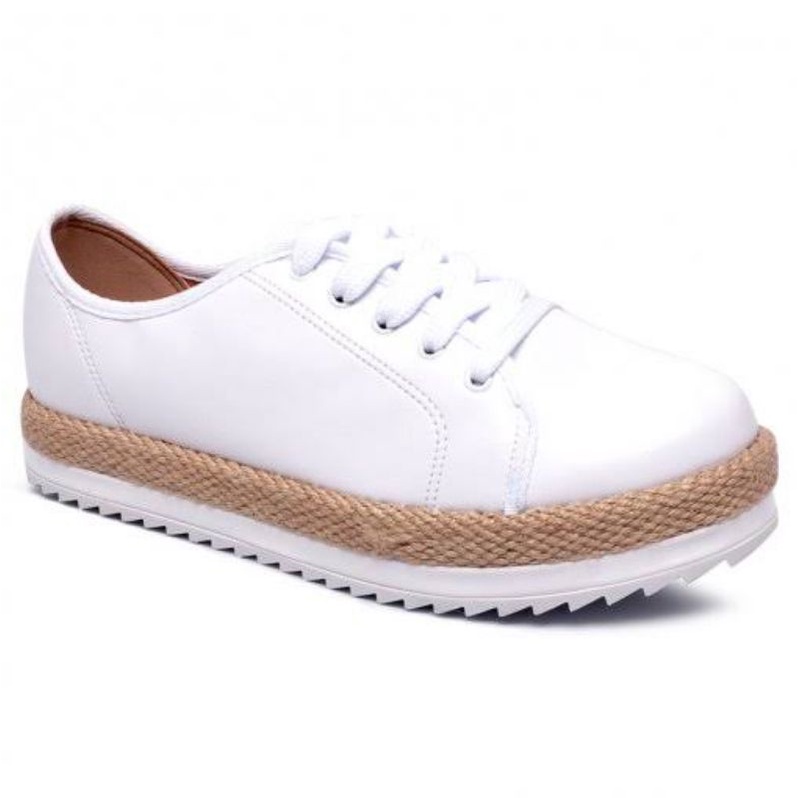 Tênis flatform beira rio com store corda branco