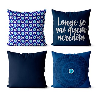Kit 4 capas de almofadas olho grego