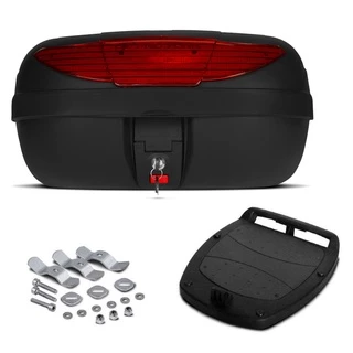 Bau Moto Bauleto 45 Litros Smart Box Protork Vermelho Fumê Cristal
