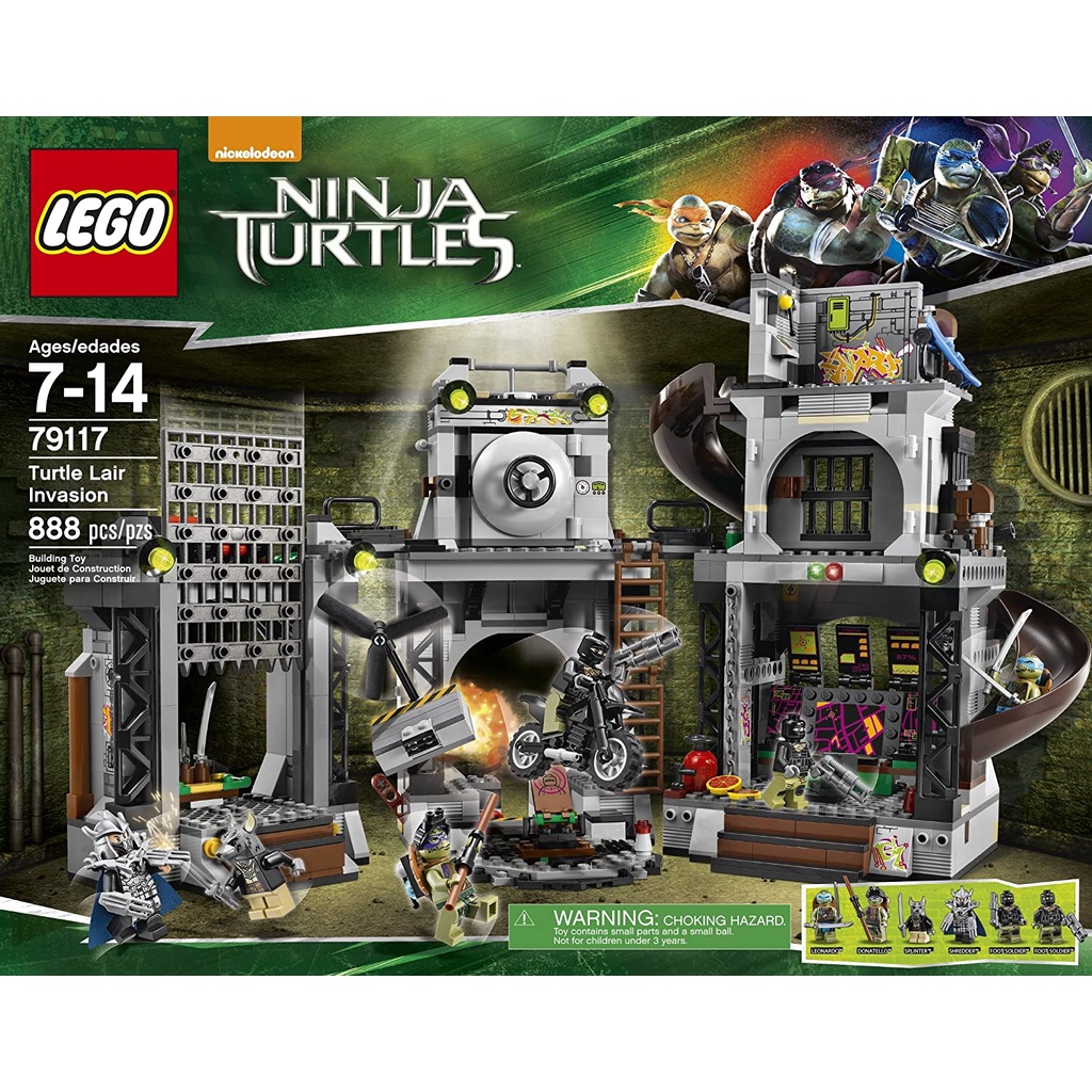 Lego Tartarugas Ninja Turtle Lair Invasion 79117 888 Peças | Shopee Brasil