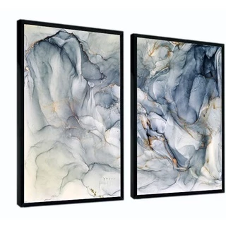 Quadros decorativos com moldura abstrato azul