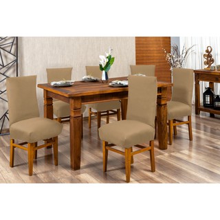 Capa Para Cadeira Jantar luxo Varias Cores Com Elástico kit com 6 Peças