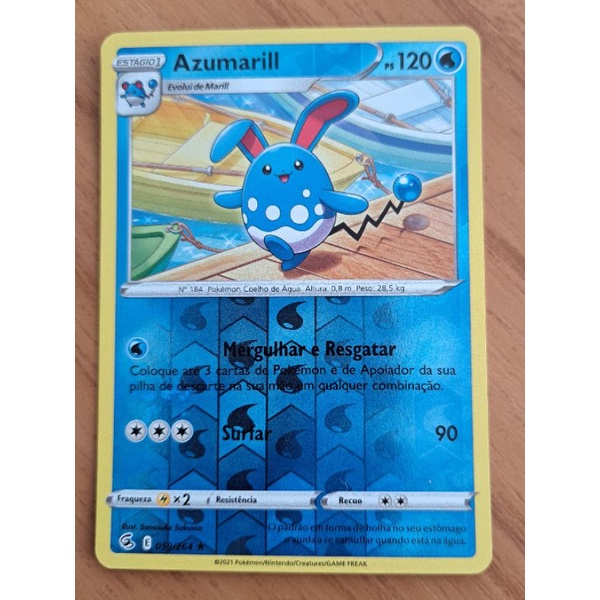 Carta Pokémon Azumarill Sombras Ardentes Rare Reverse Foil, Jogo de  Tabuleiro Nunca Usado 89565441