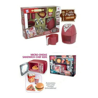 Air Fryer + Micro Ondas Chef Kids De Brinquedo