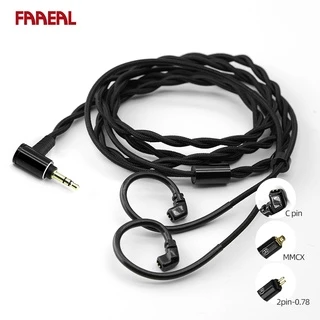 Cabo De Substituição FAAEAL Para KZ EDX ZEX ZSN PRO DQ6 CCA CA4 TRN MT1 BLON BL03 Moondrop Aria KATO TFZ Shure SE215 Fio De Fone De Ouvido MMCX/Pino C/2 Pinos 0.75 Mm 0.78 Conector