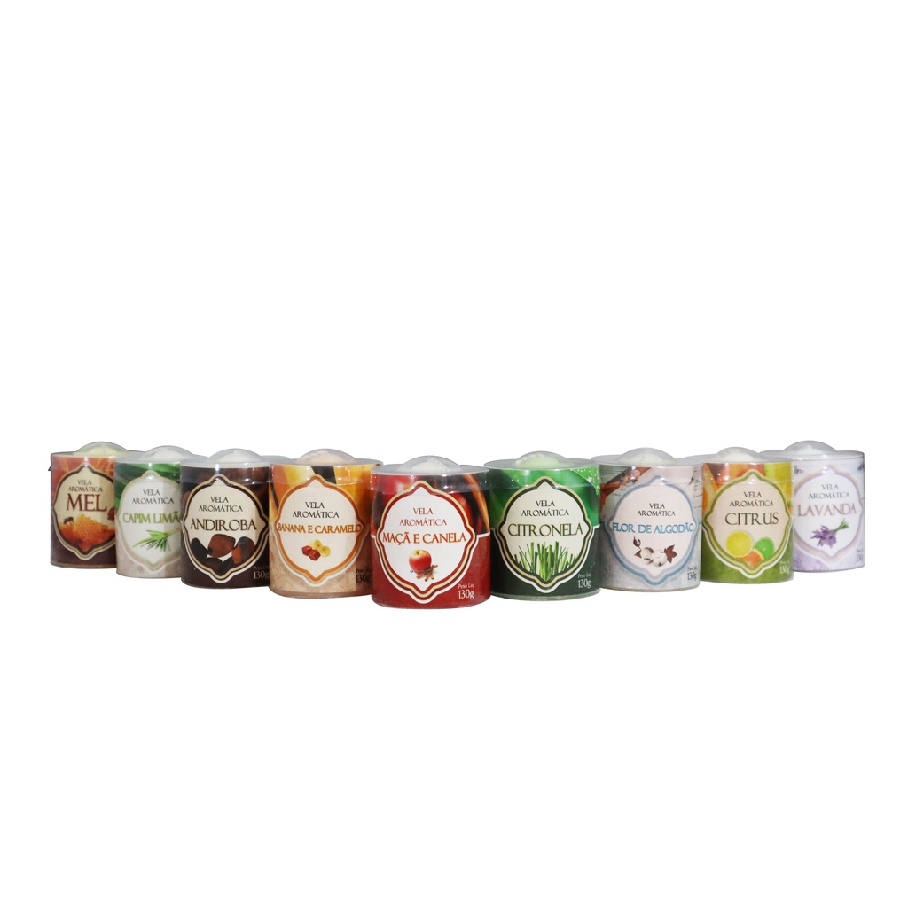 Kit 5 Velas Aromáticas Perfumadas Decorativas 130g
