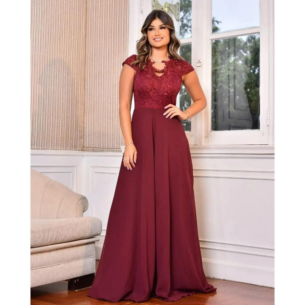 Vestido cor best sale vermelho marsala