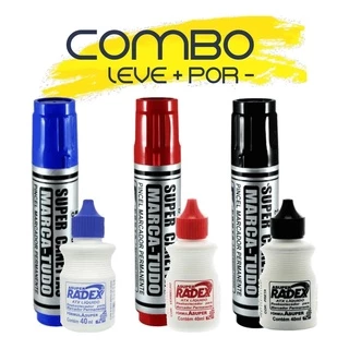 Canetão 17mm + Tinta Refil - Propaganda Cartaz - Azul Preta Vermelha - Escolha Cor