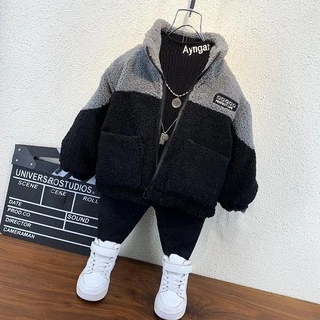 Casaco De Lã De Cordeiro Para Meninos Outono Inverno Moda 2022 Novo Estilo Roupa De