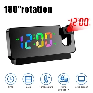 LED Digital Projeção Despertador Para O Quarto Mesa Eletrônico Relógios De USB Wake Up Relógio Com No Teto Da Parede