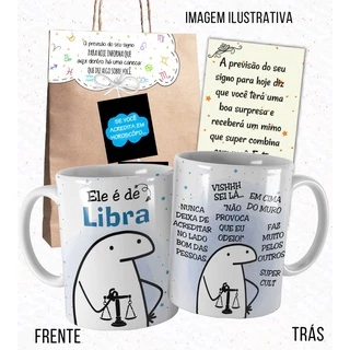 Caneca Signo Libra Meme Flork para Libriano com Embalagem ab
