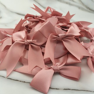 (50pcs) Fitas De 1 Polegada De Fita Cor-De-Rosa Fresca Arco De Poliéster Com Flor De Cetim Decorativa Artesanal De Bricolagem