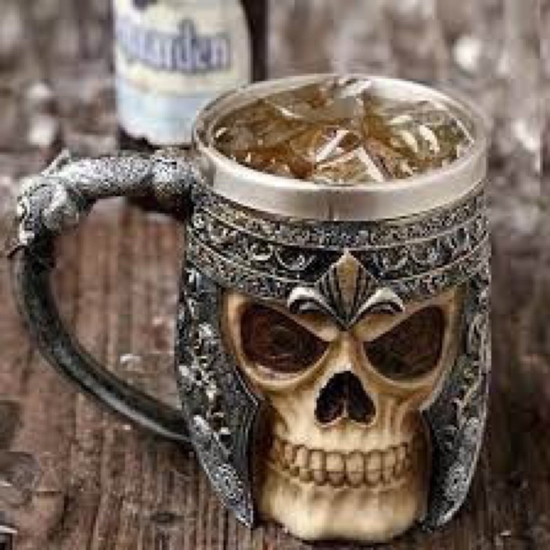 Caneca Caveira Viking Copo Medieval 462ml Crânio 3D Resina | Shopee Brasil