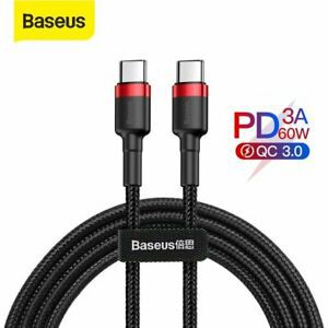 Cabo Baseus TURBO 60W Qc 3.0 Reforçado (2 Pontas USB Tipo C)