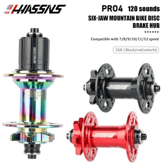 HAssns PRO4 Mountain Bike Hub Bicicleta 32 36 Furos Frente 2 4 Traseiras Rolamento 6 pawls 12 Velocidade Para SHIMANO HG MS XD