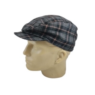 Boina Italiana de Click Xadrez Preta Cinza Veste 58/60