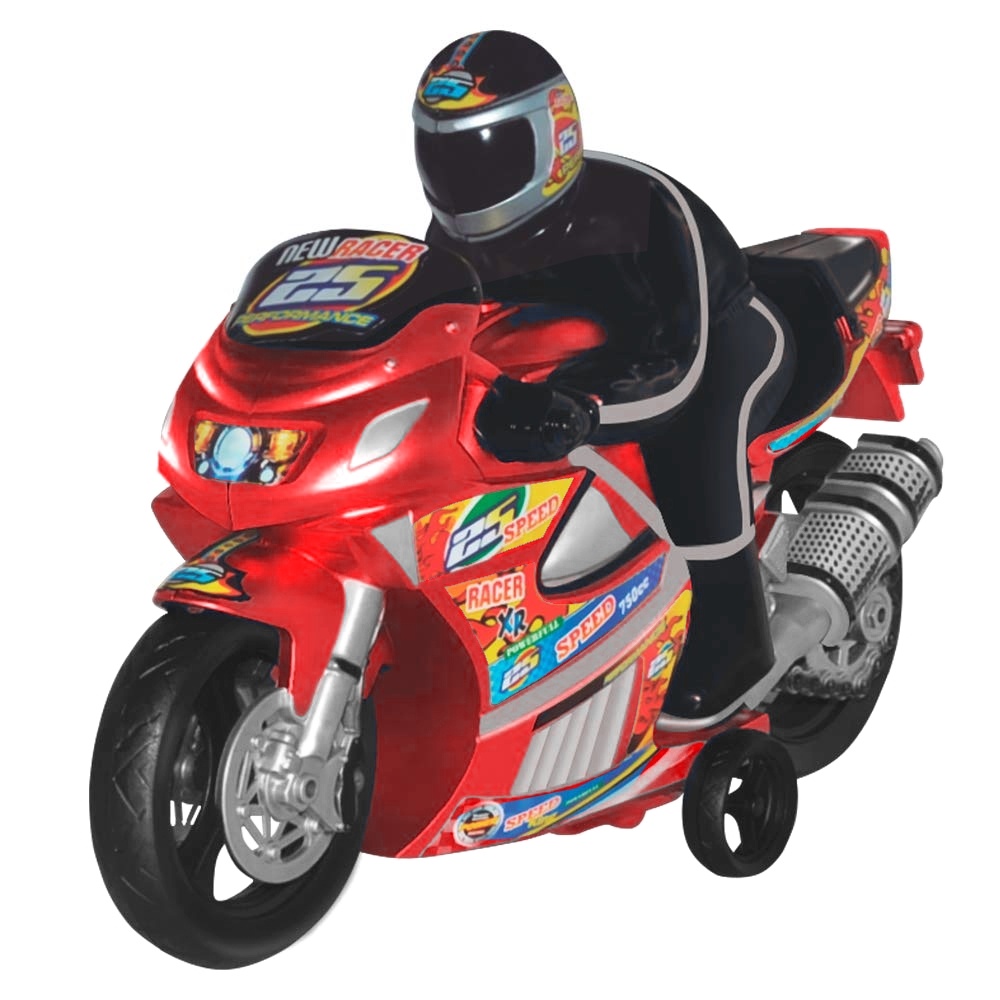 Moto Corrida Esportiva Super360 Brinquedo Criança Grande39cm