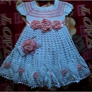 Vestido para bebe de croche princesinha