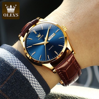 Olevs Relógios De Luxo Masculinos De Couro Preto original