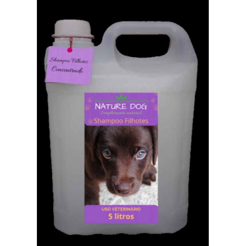 Shampoo Nature Dog filhotes 5 litros Banho e tosa Pet, Cachorro e Gato