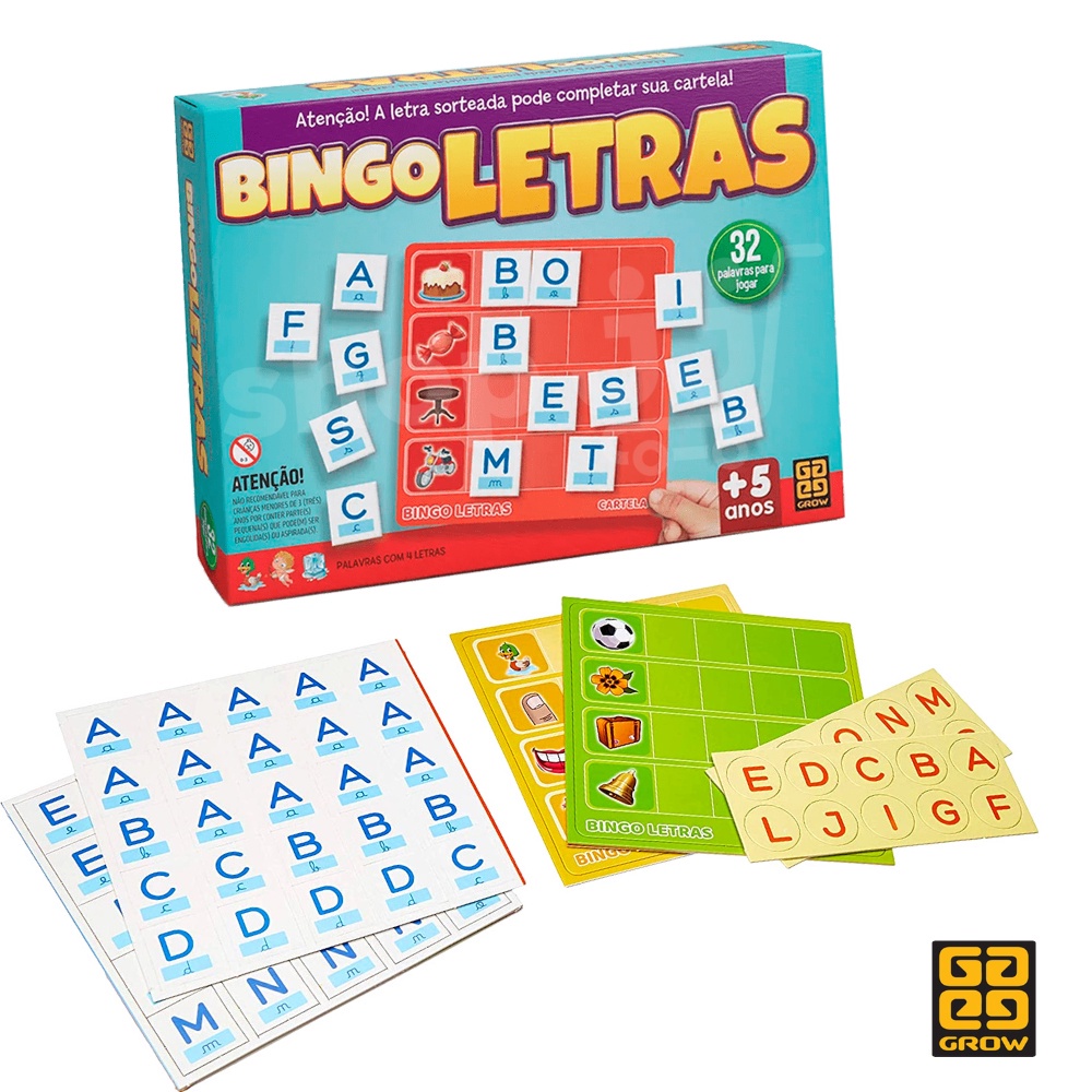 Jogo de Bingo Binguinho de Letras 4 Anos Pais E Filhos 