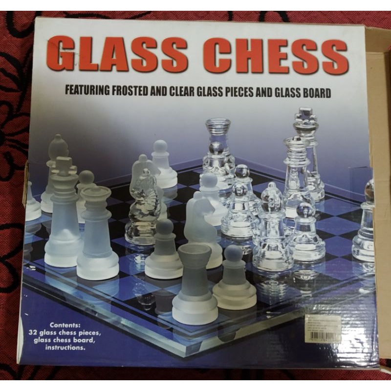 Jogo Tabuleiro de Xadrez em Vidro - Glass Chess 39cm - Toyshow