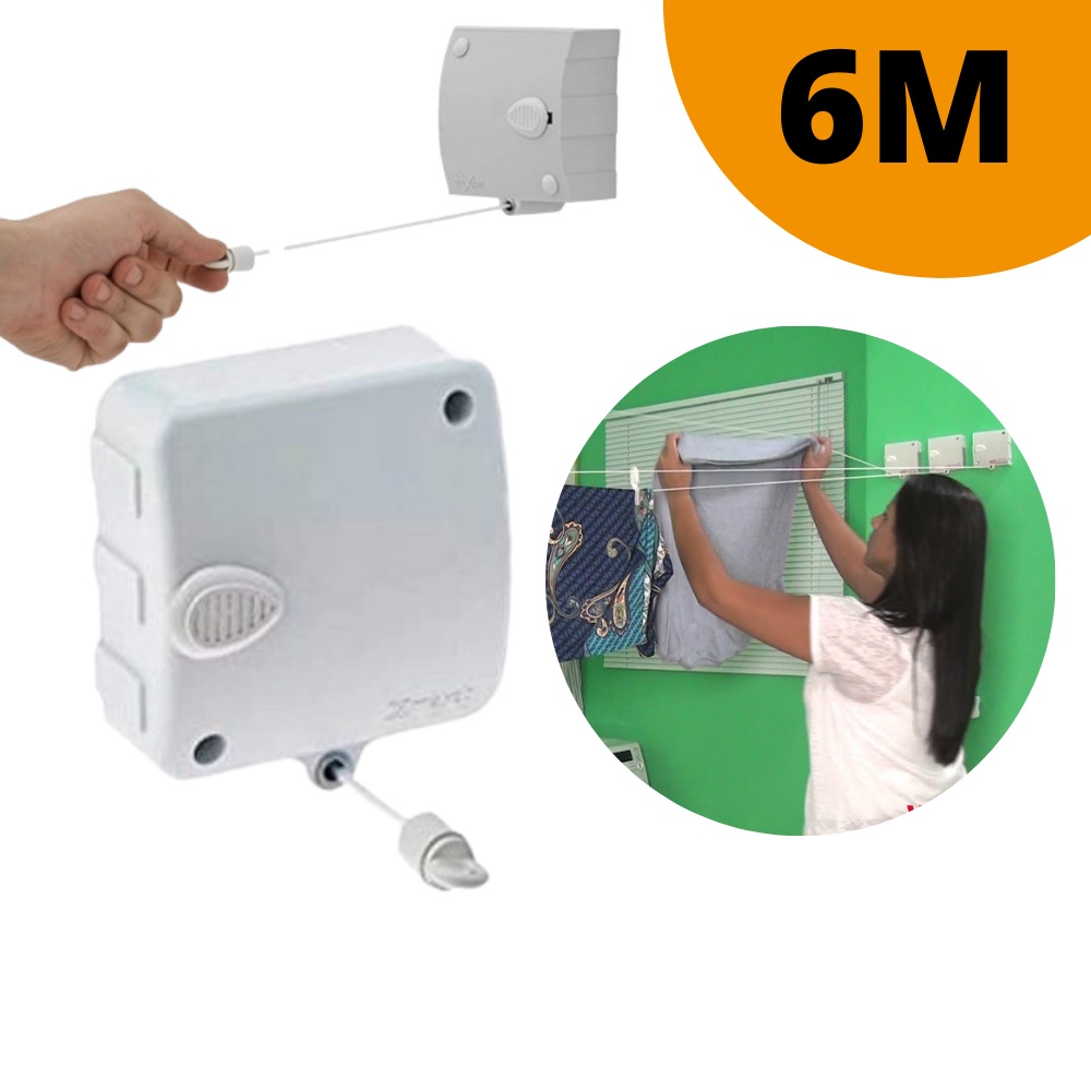 Varal Modular Retrátil Automático 1 módulo De 6 Metros | Shopee Brasil