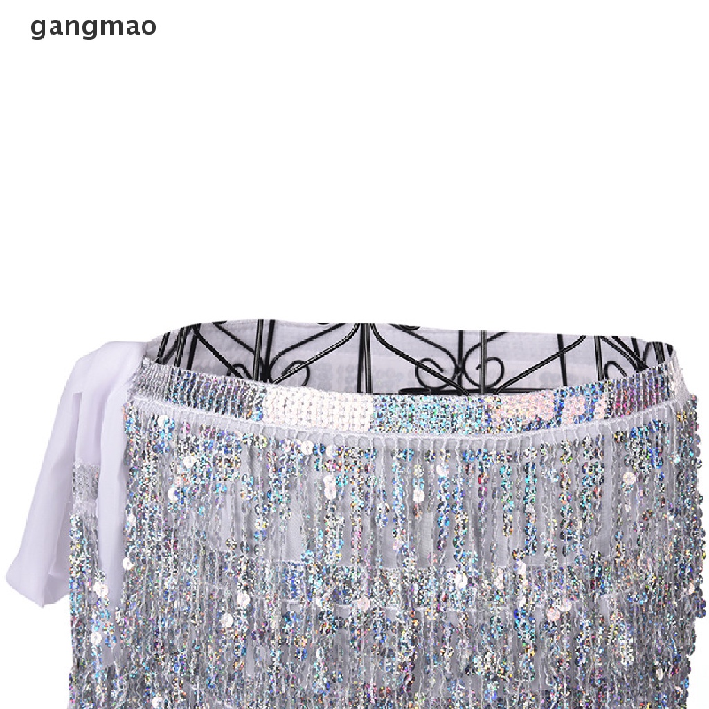 Fantasia De Dança Do Ventre Lantejoulas Borla De Franja Hip Scarf Cinto Cintura Envoltório Saia