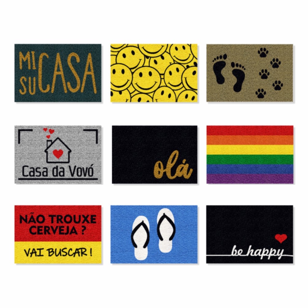 Capacho Divertido - Tapete de Entrada - 60cm x 40cm - Diversas Opções ...
