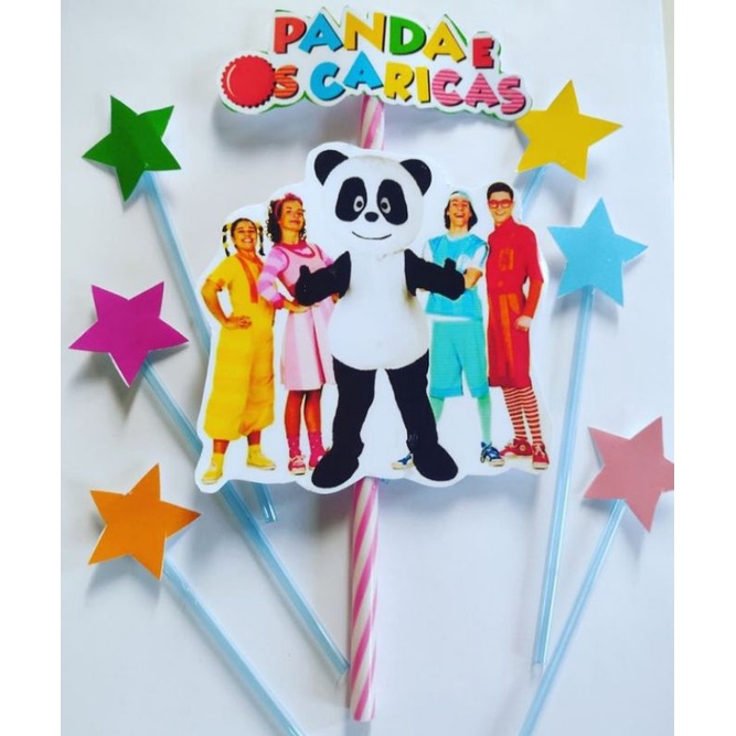 Topper Bolo Panda e os Caricas