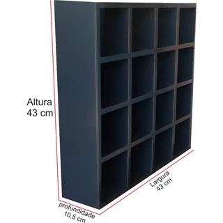 Organizador Colméia Em Mdf 16 Divisórias Pintado De Preto