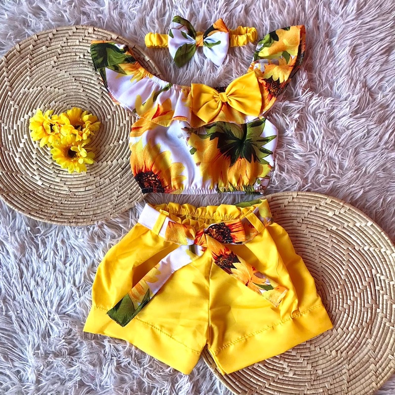 Conjunto Menina Infantil 2 Peças Blusa Xadrez Ciganinha Saia