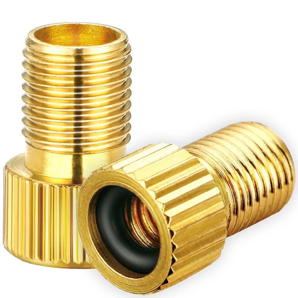 Par Bico Adaptador Válvula Presta Câmara De Ar Fino P/grosso