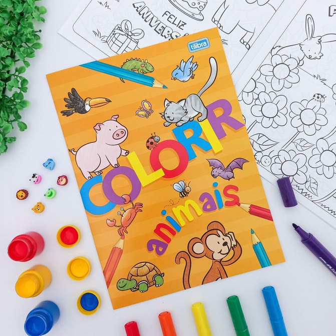 Animais Babys Sorrindo Livro Infantil para COLORIR: Livro infantil