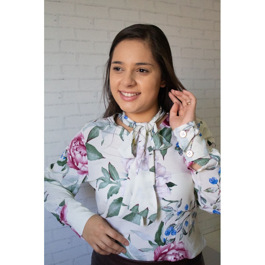 Camisa florida sale feminina