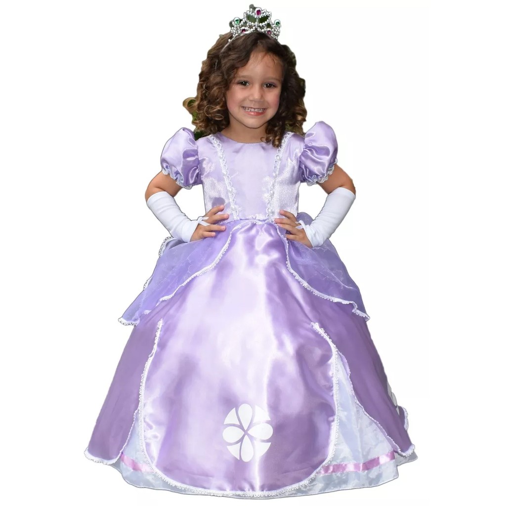 Vestido de princesa sofia sofia, vestido de tule para baile de crianças  1-14 anos, vestido