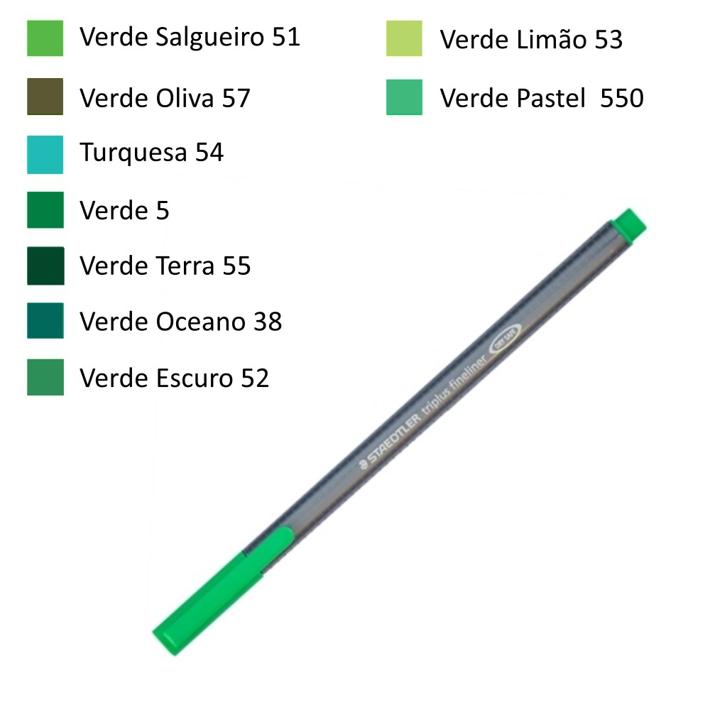 Caneta STAEDTLER Triplus Fineliner 334 Verdes Shopee Brasil