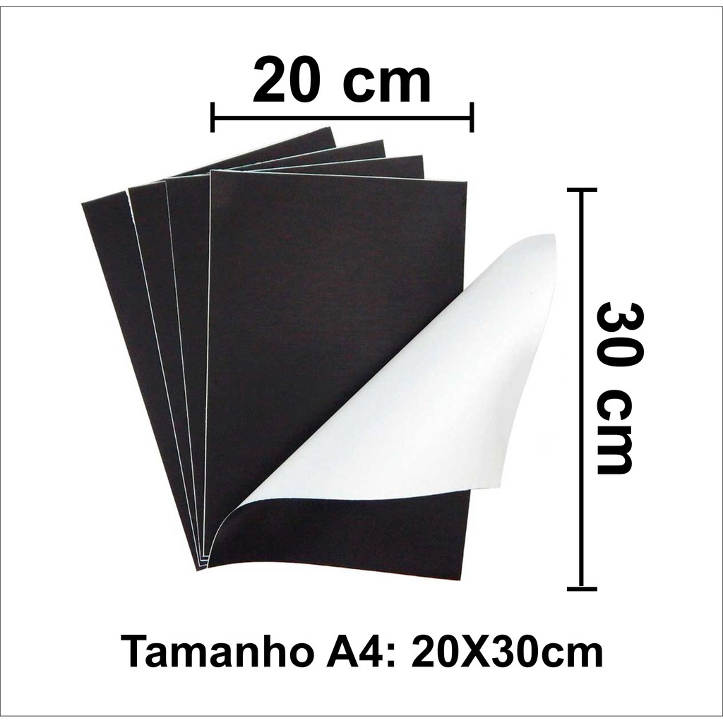 05 Folhas A4 Manta Magnética Adesivada (imã De Geladeira) | Shopee Brasil