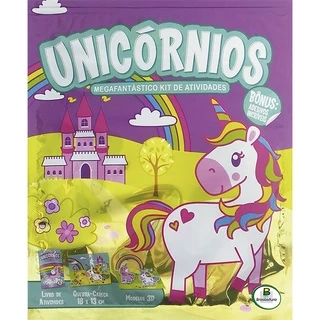 KIT DE ATIVIDADES UNICÓRNIOS | Megafantástico Kit de Atividades Unicórnios Brasileitura | Livro de Atividades, Quebra-Cabeça, Cenário 3D, Adesivos
