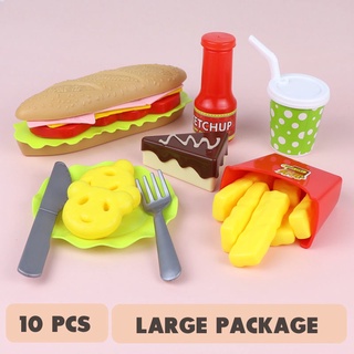 Tuseang Casa Play Fast Food Set, Brinquedo De Cozinha Infantil Jogo De  Comida Acessórios De Cozinha Brinquedo De Comida E Hambúrguer E  Cachorro-quente De Plástico, Adequado Para Jogos De Vestir, Presentes De